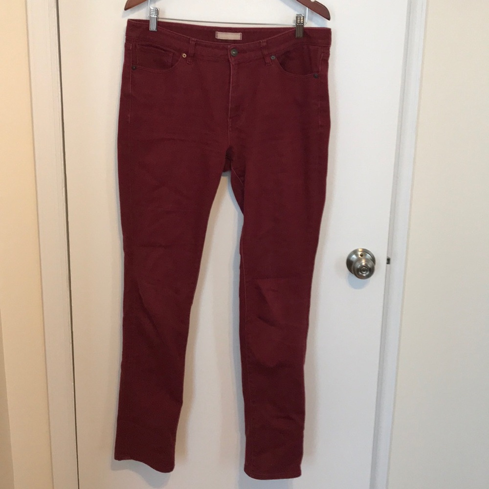 Burgundy Uniqlo jeans
